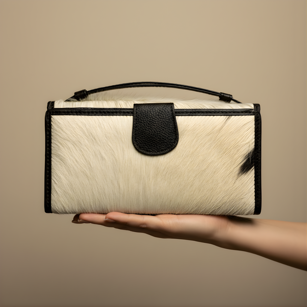Urbanex Hair On Goat Skin Clutch for Women