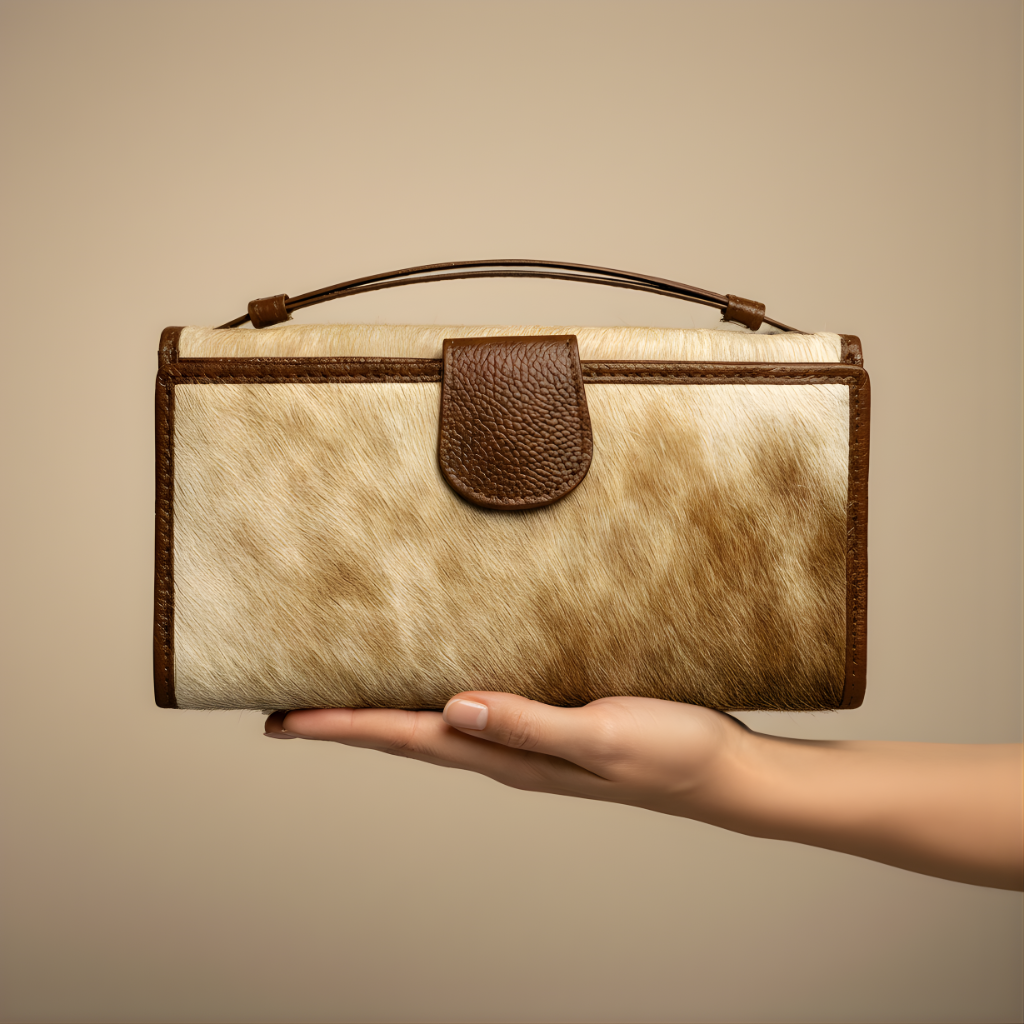 Urbanex Hair On Goat Skin Clutch for Women