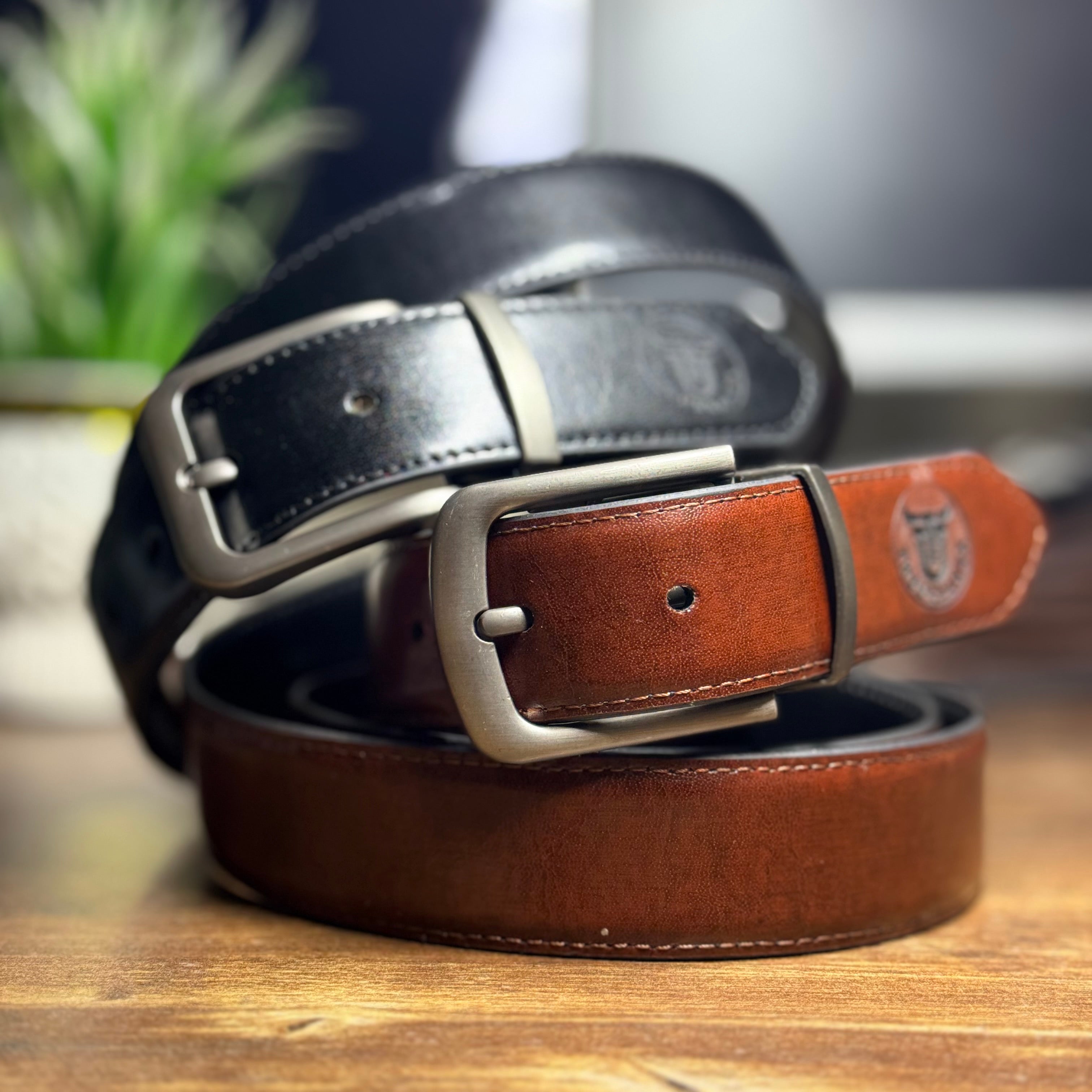 Urban Shift 2-in-1 Reversible Leather Belt – Black & Brown