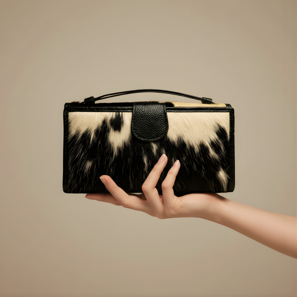 Urbanex Hair On Goat Skin Clutch for Women