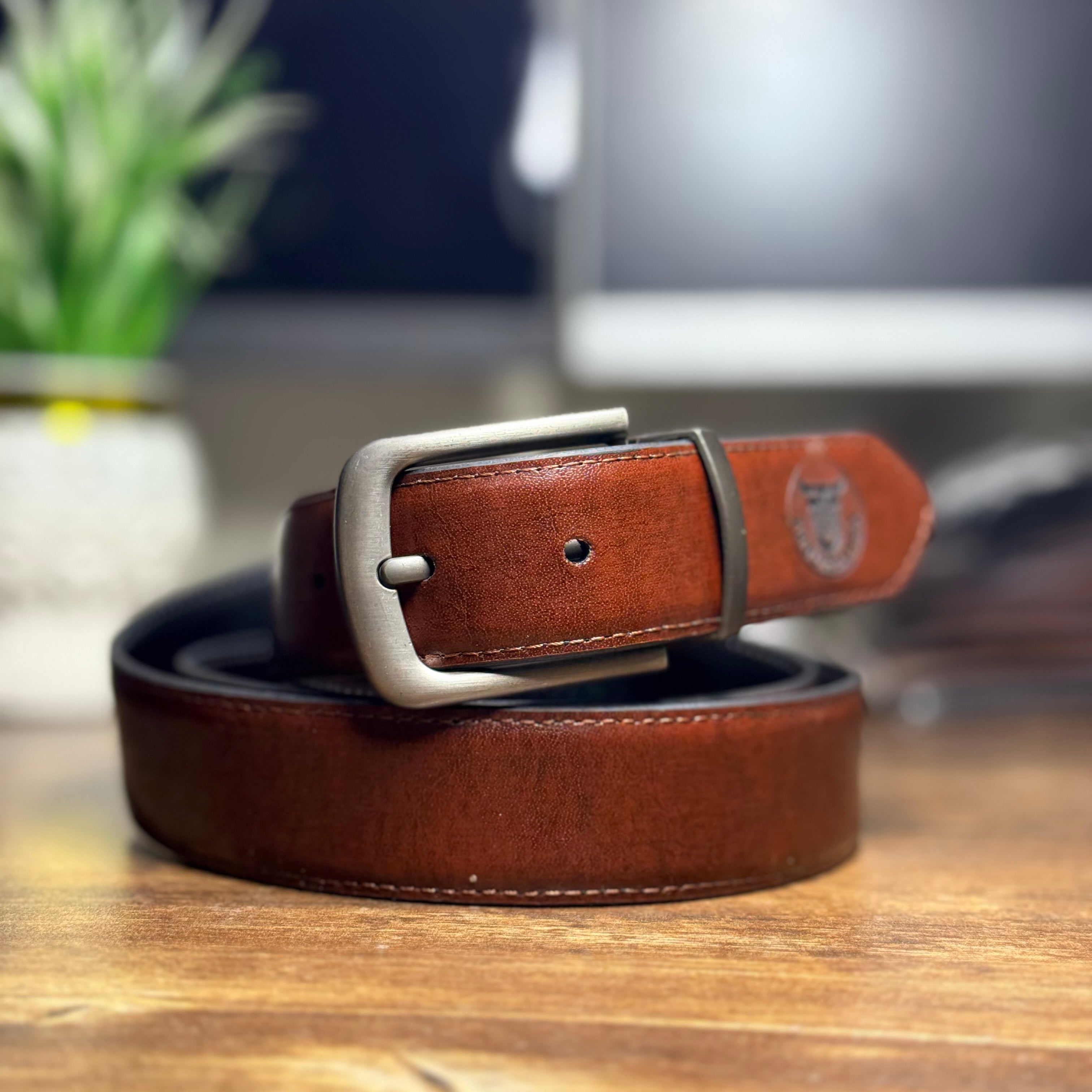 Urban Shift 2-in-1 Reversible Leather Belt – Black & Brown