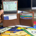 Slim Leather Credit Card Holder – Compact Bifold Wallet for Daily Use