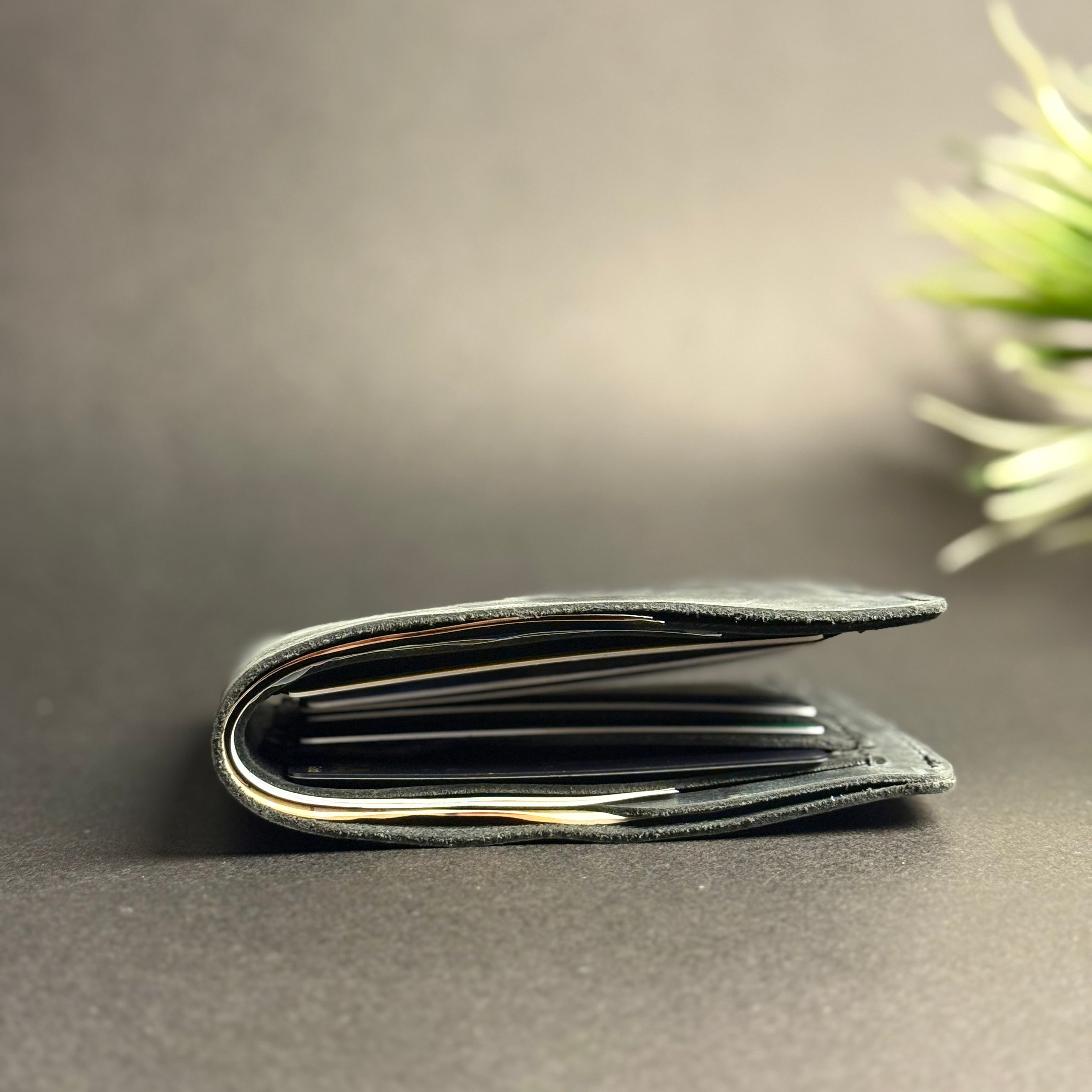 Rugged Edge Cowhide Leather Bifold Wallet | Smoke Black