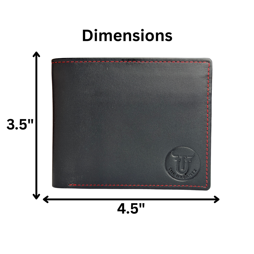 Red Edge Bifold Leather Wallet