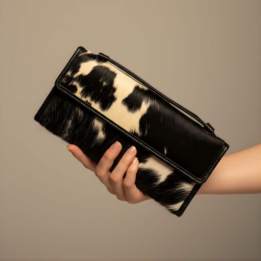 Urbanex Hair On Goat Skin Clutch for Women