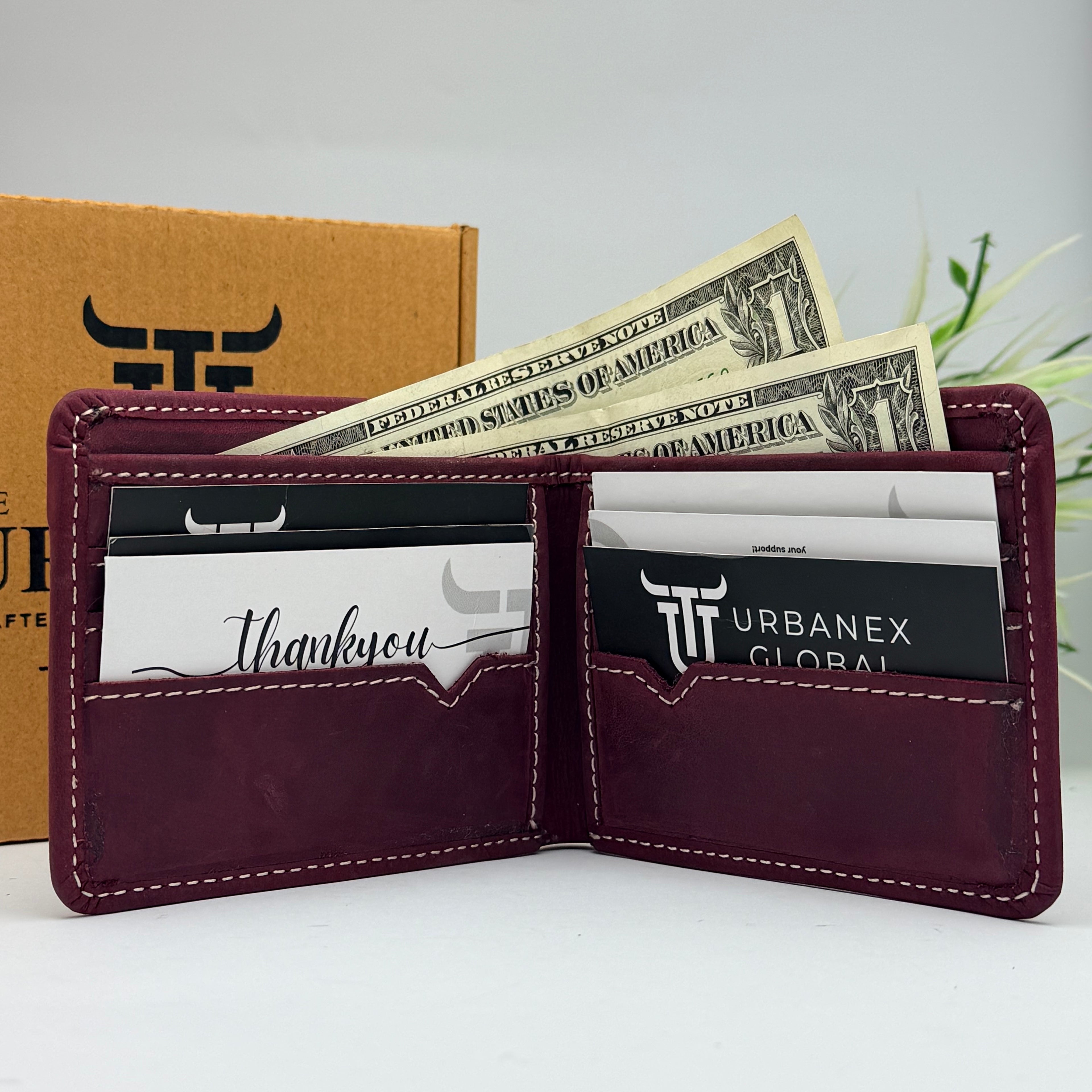 Urbanex Crazy Horse Leather Bifold Wallet