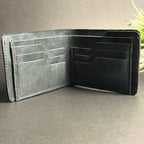 Rugged Edge Cowhide Leather Bifold Wallet | Smoke Black