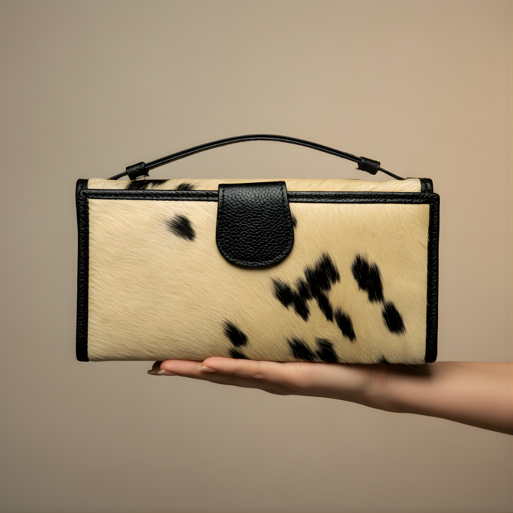 Urbanex Hair On Goat Skin Clutch for Women