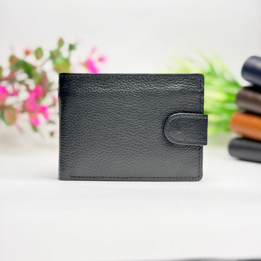 Urban Vault Cowhide Leather Button-Closure Wallet