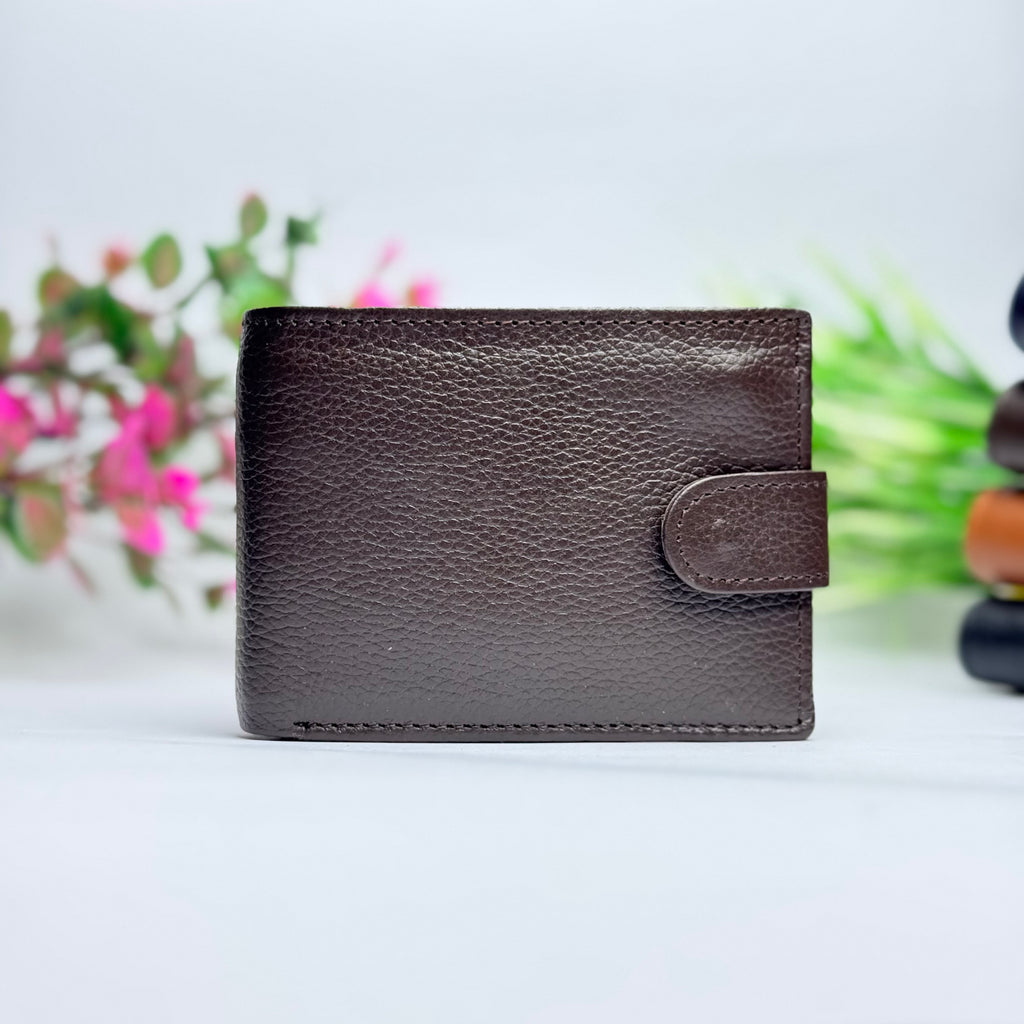 Urban Vault Cowhide Leather Button-Closure Wallet