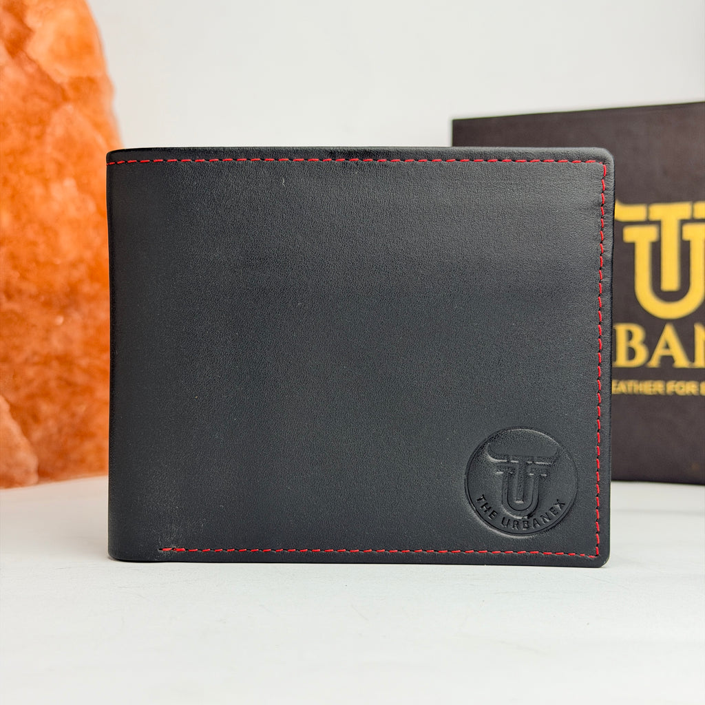 Red Edge Bifold Leather Wallet