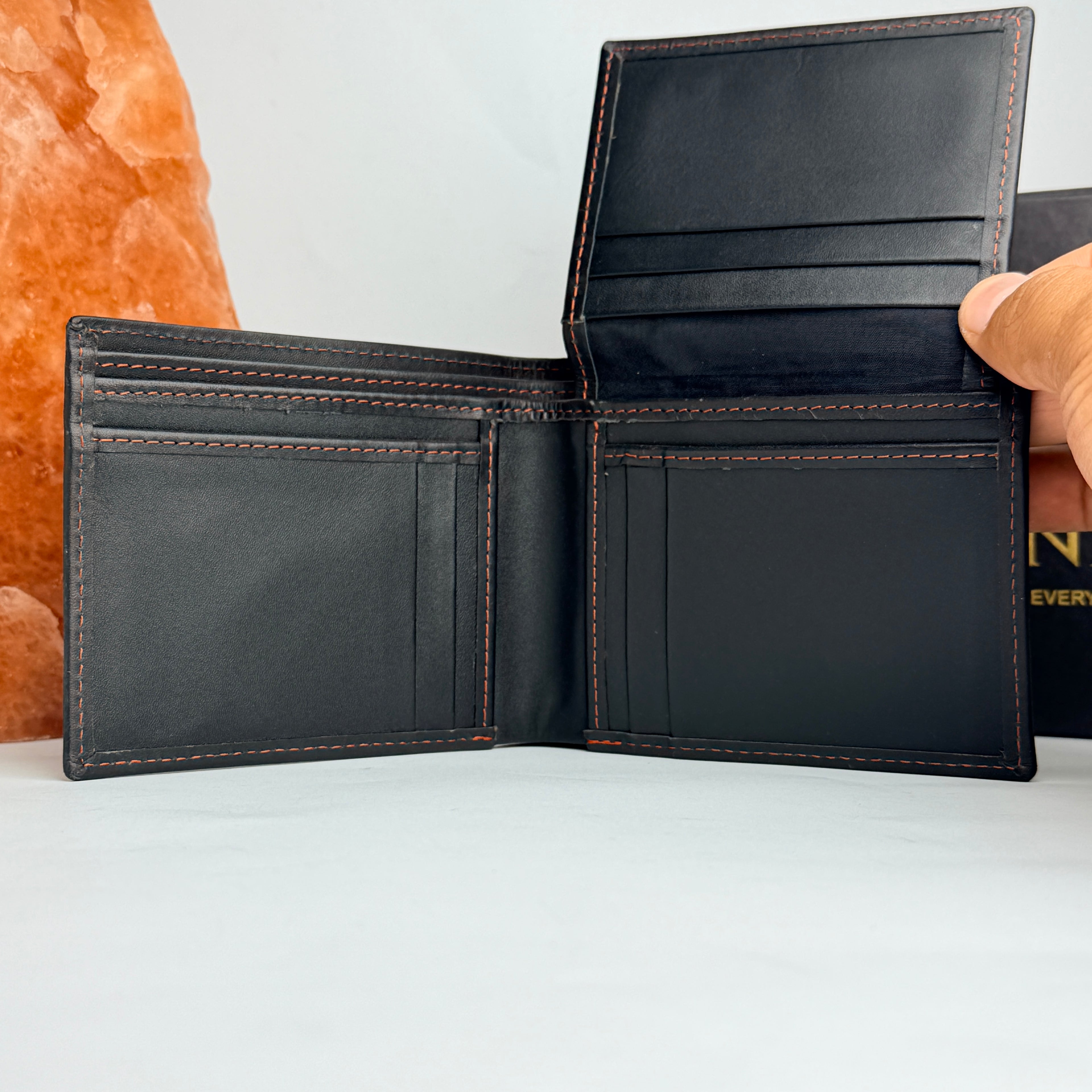 Red Edge Bifold Leather Wallet