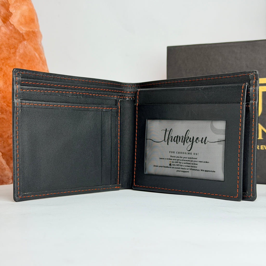 Red Edge Bifold Leather Wallet