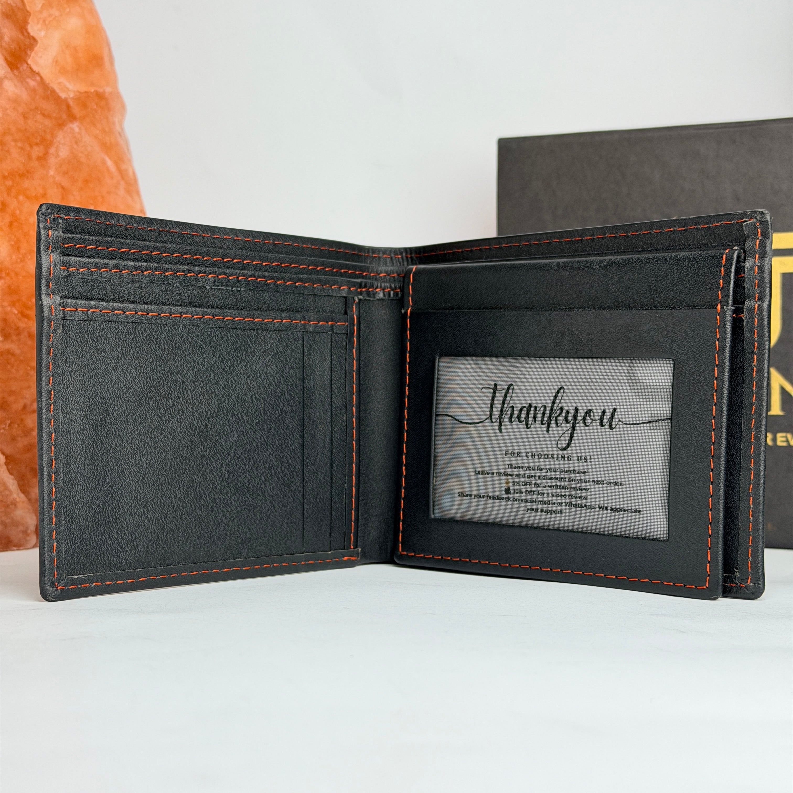 Red Edge Bifold Leather Wallet