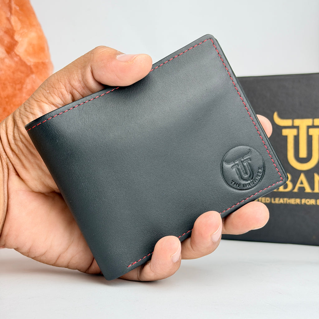Red Edge Bifold Leather Wallet