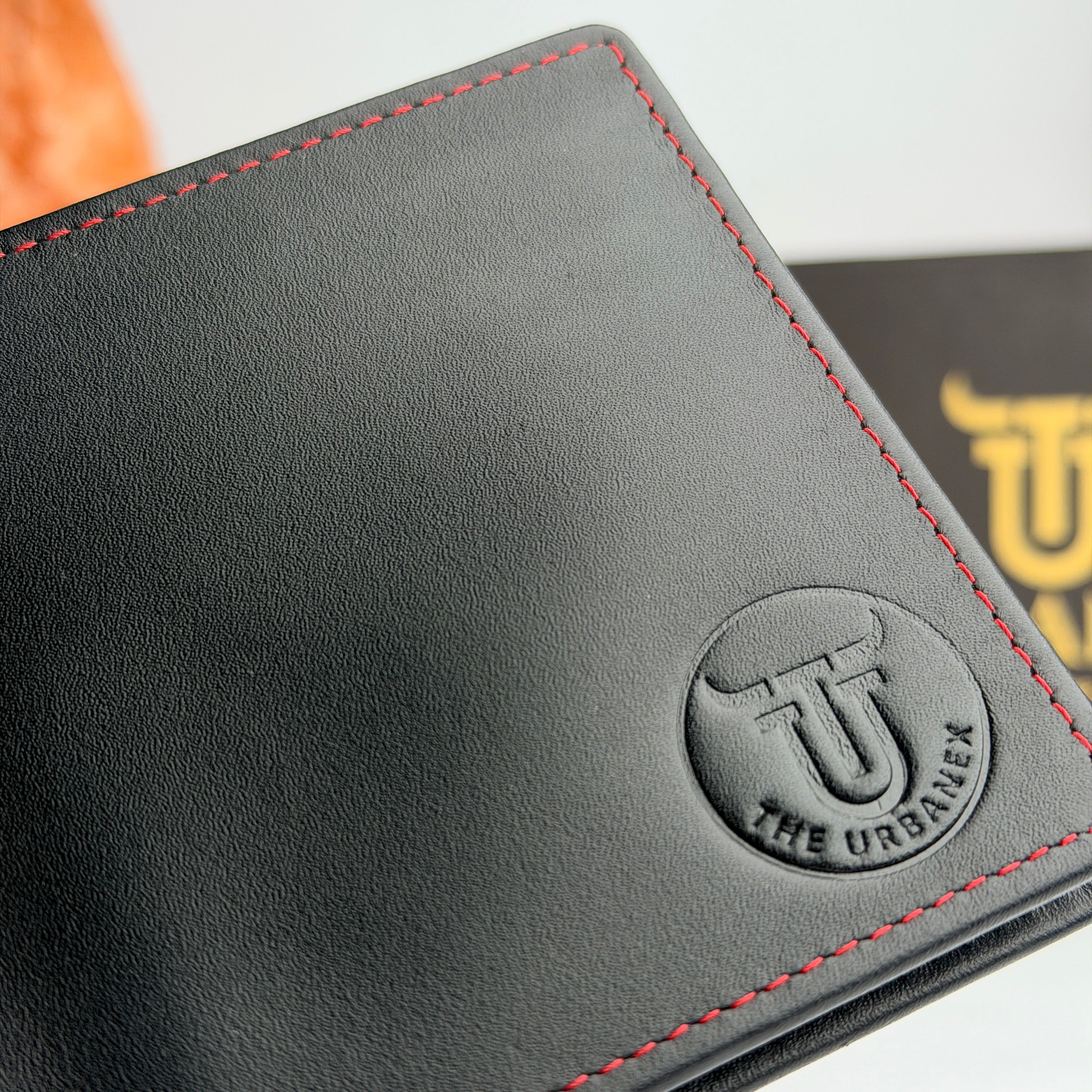 Red Edge Bifold Leather Wallet