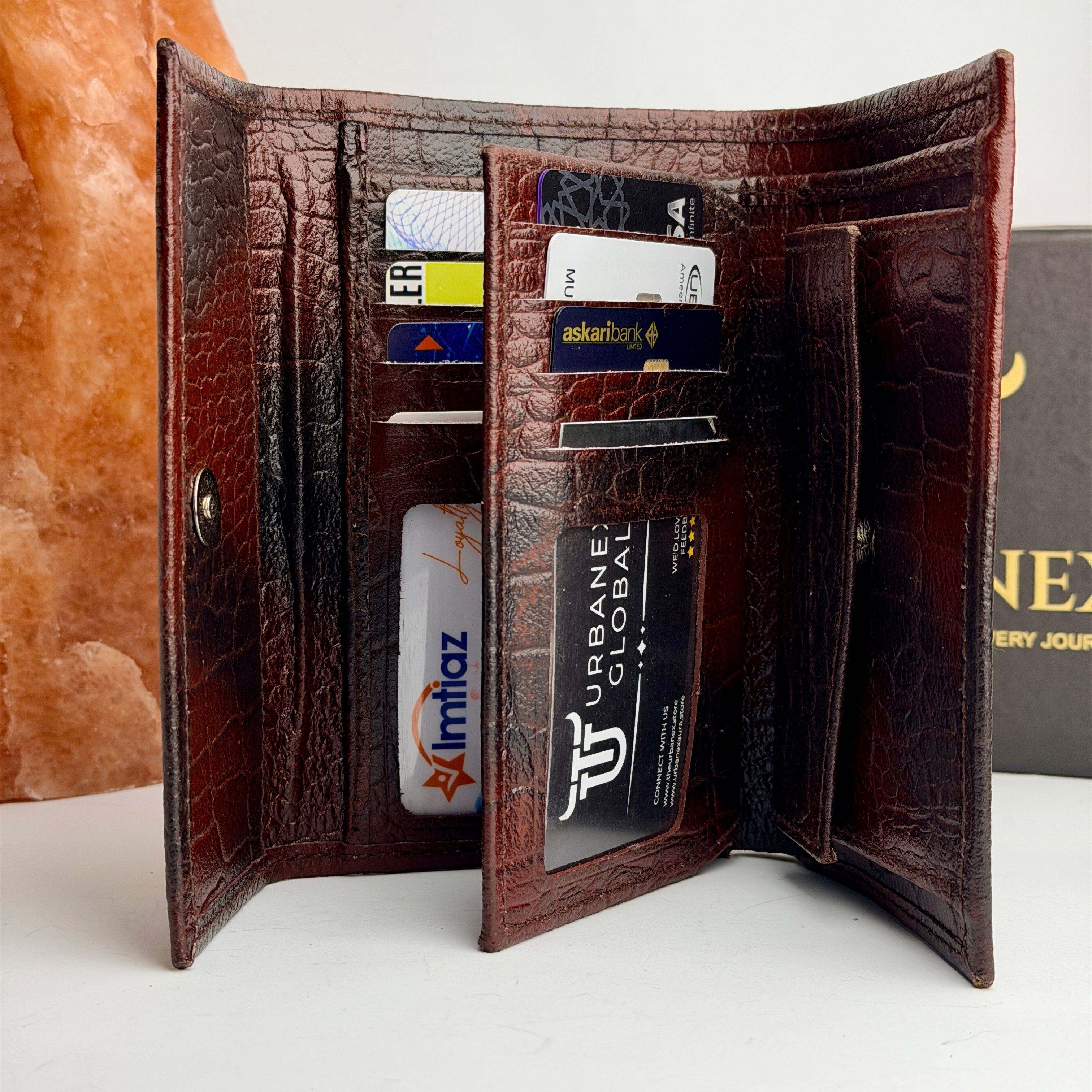 CrocElite Trifold Leather Wallet