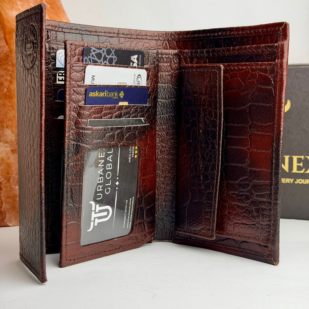 CrocElite Trifold Leather Wallet