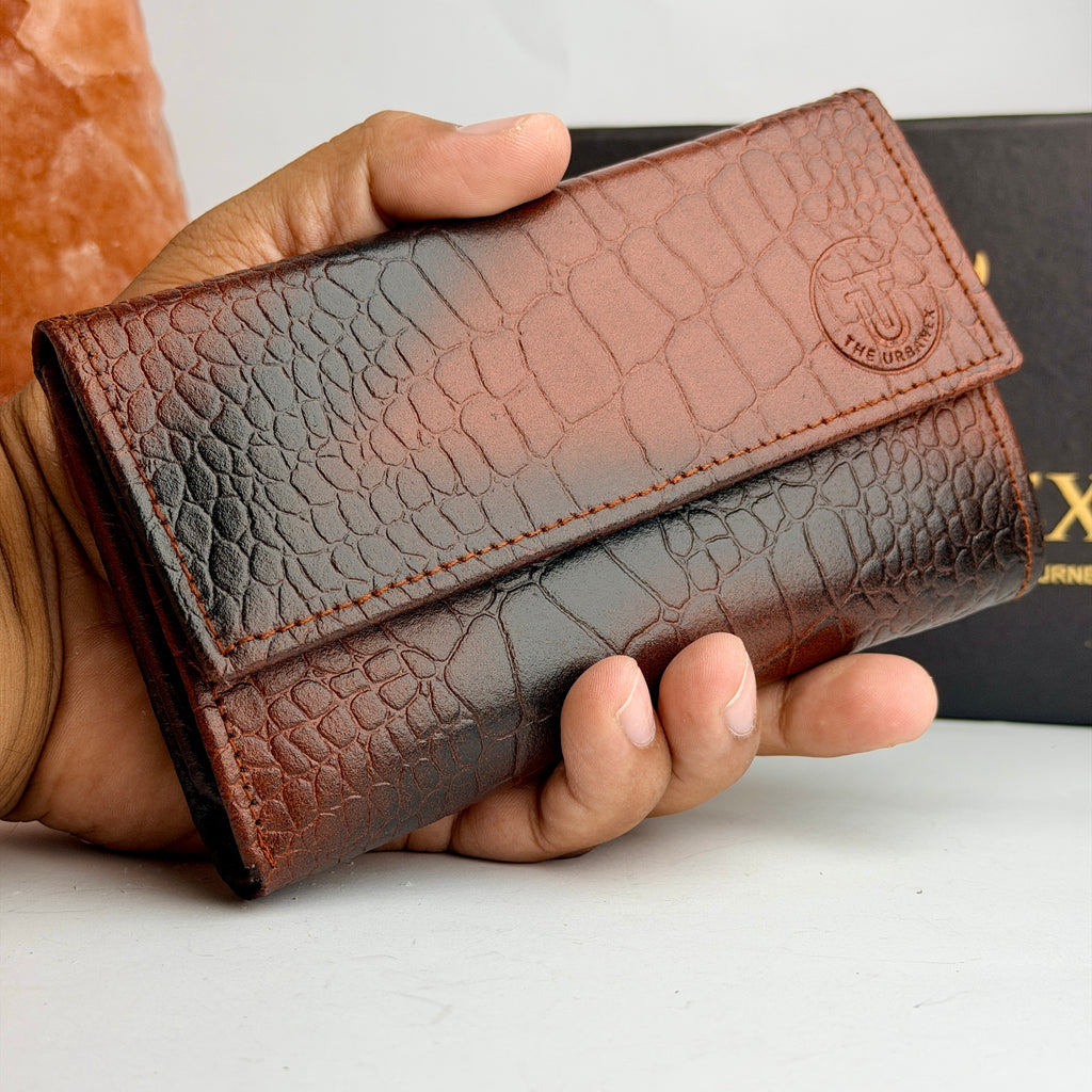 CrocElite Trifold Leather Wallet