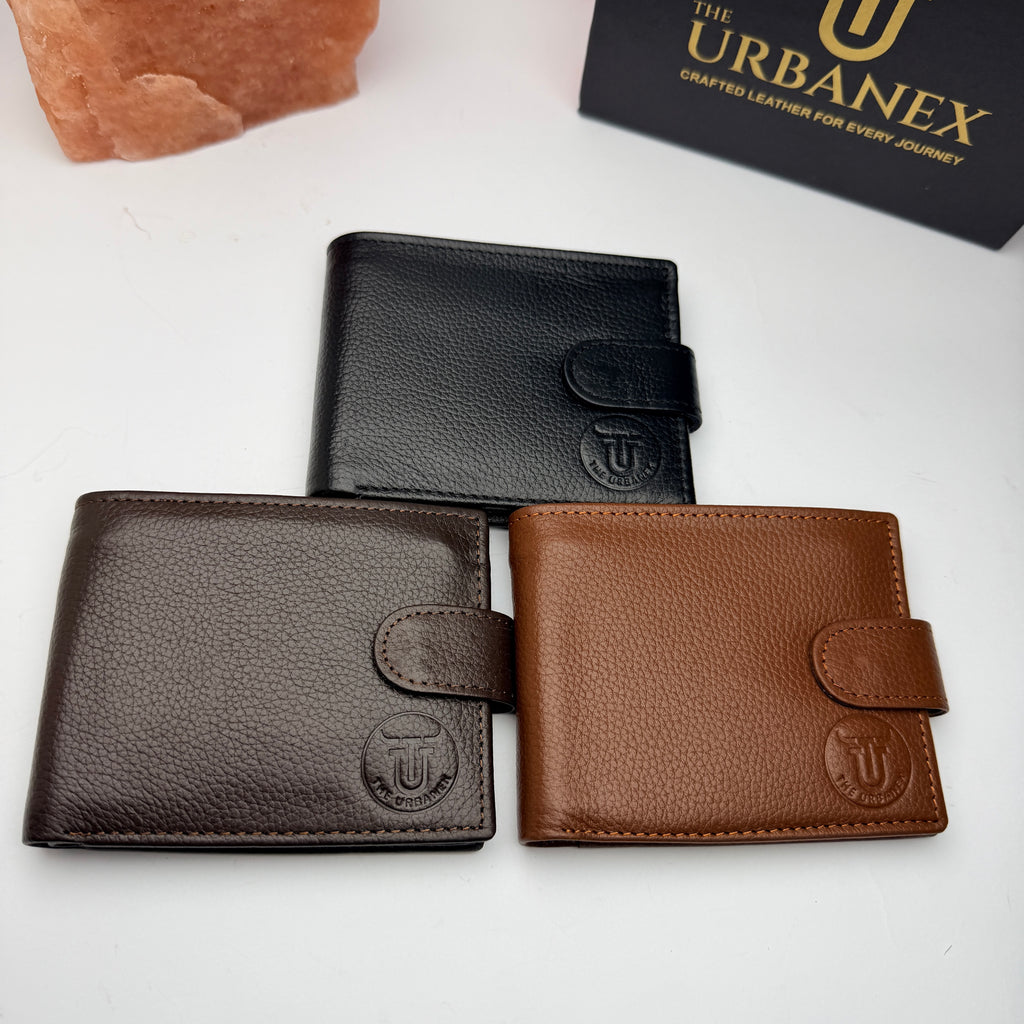 Urban Vault Button Closure Leather Wallet