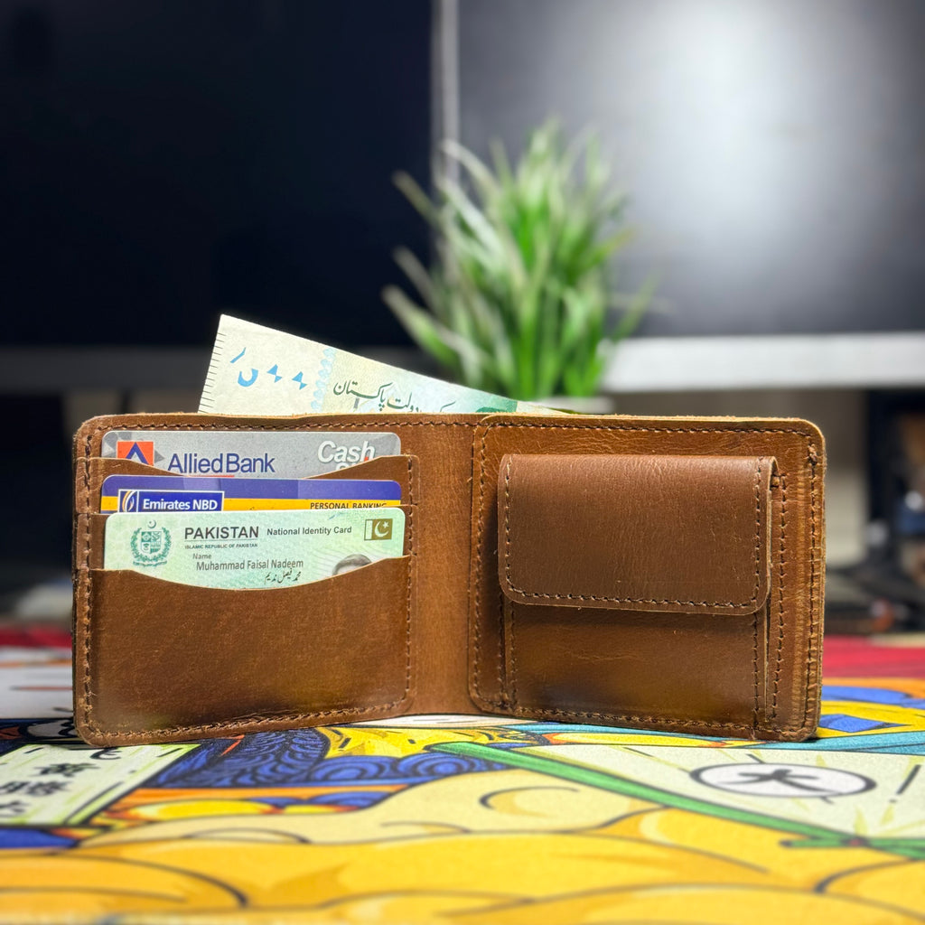Urban Heritage Crazy Horse Leather Wallet with Coin Pocket