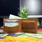 Urban Heritage Crazy Horse Leather Wallet with Coin Pocket