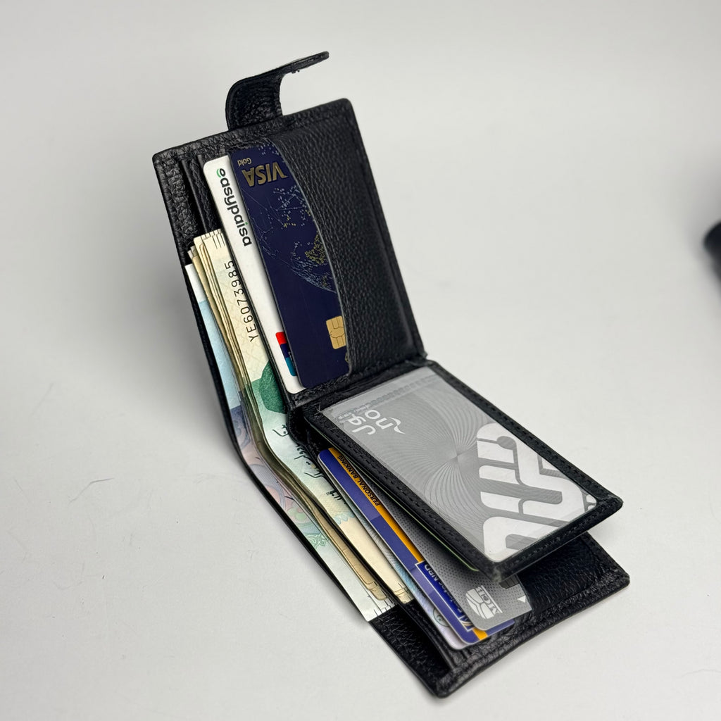 Urban Vault Cowhide Leather Button-Closure Wallet