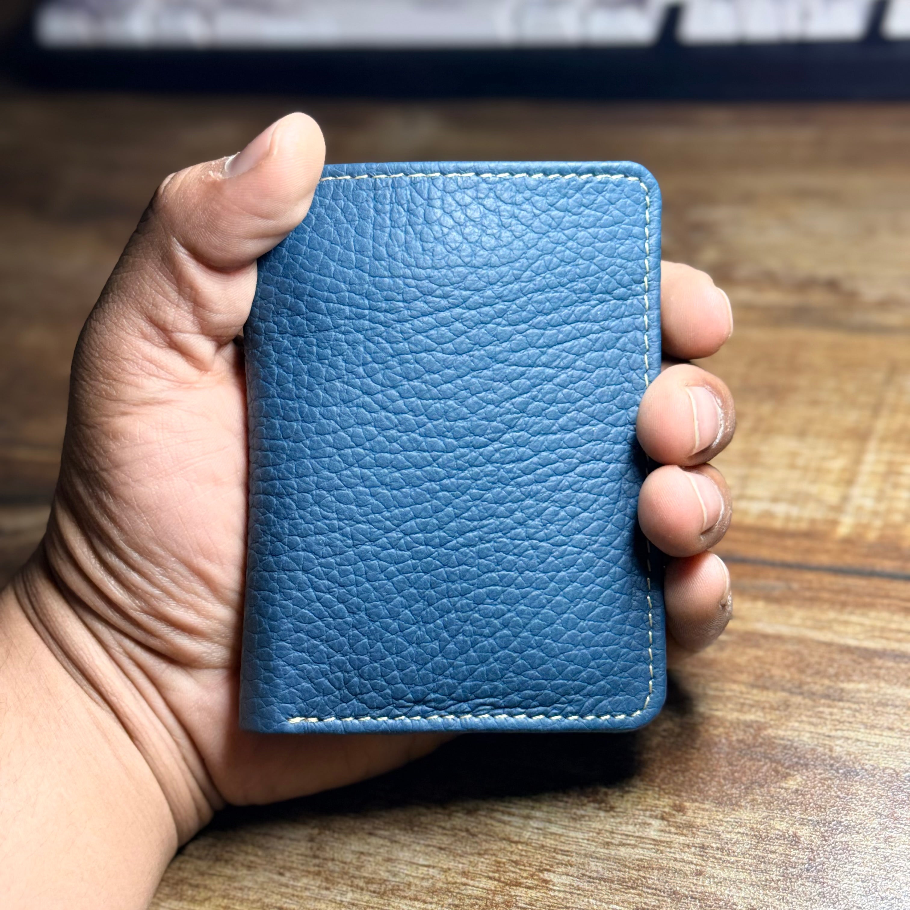 Slim Genuine Cow Leather Card & Cash Holder