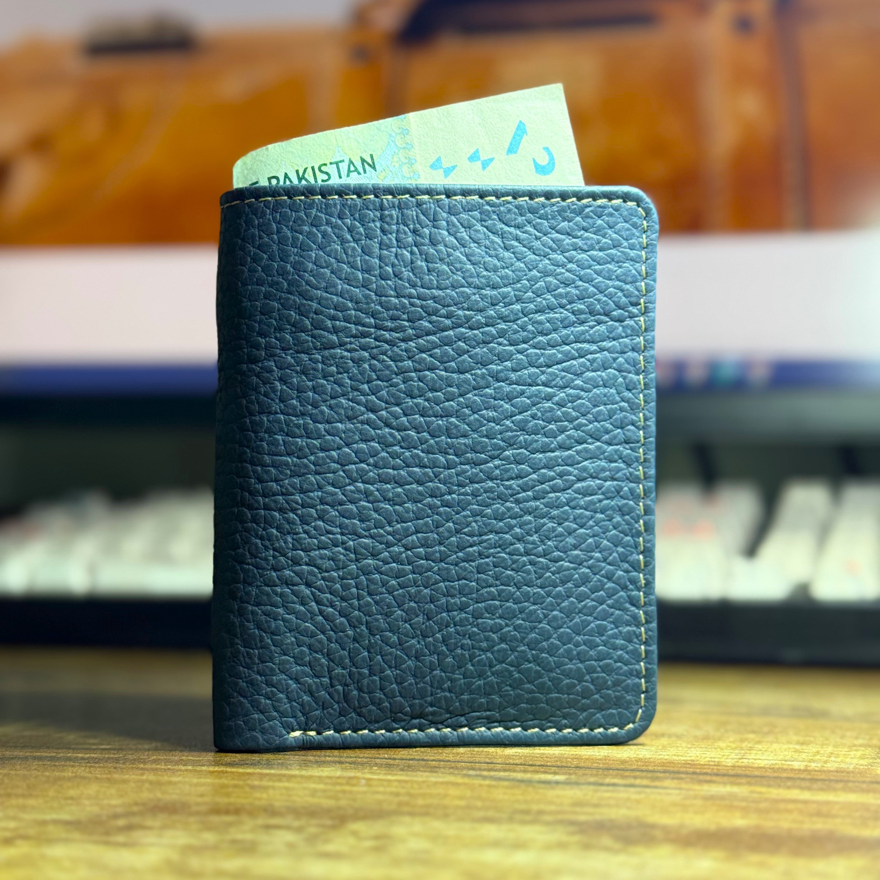 Slim Genuine Cow Leather Card & Cash Holder