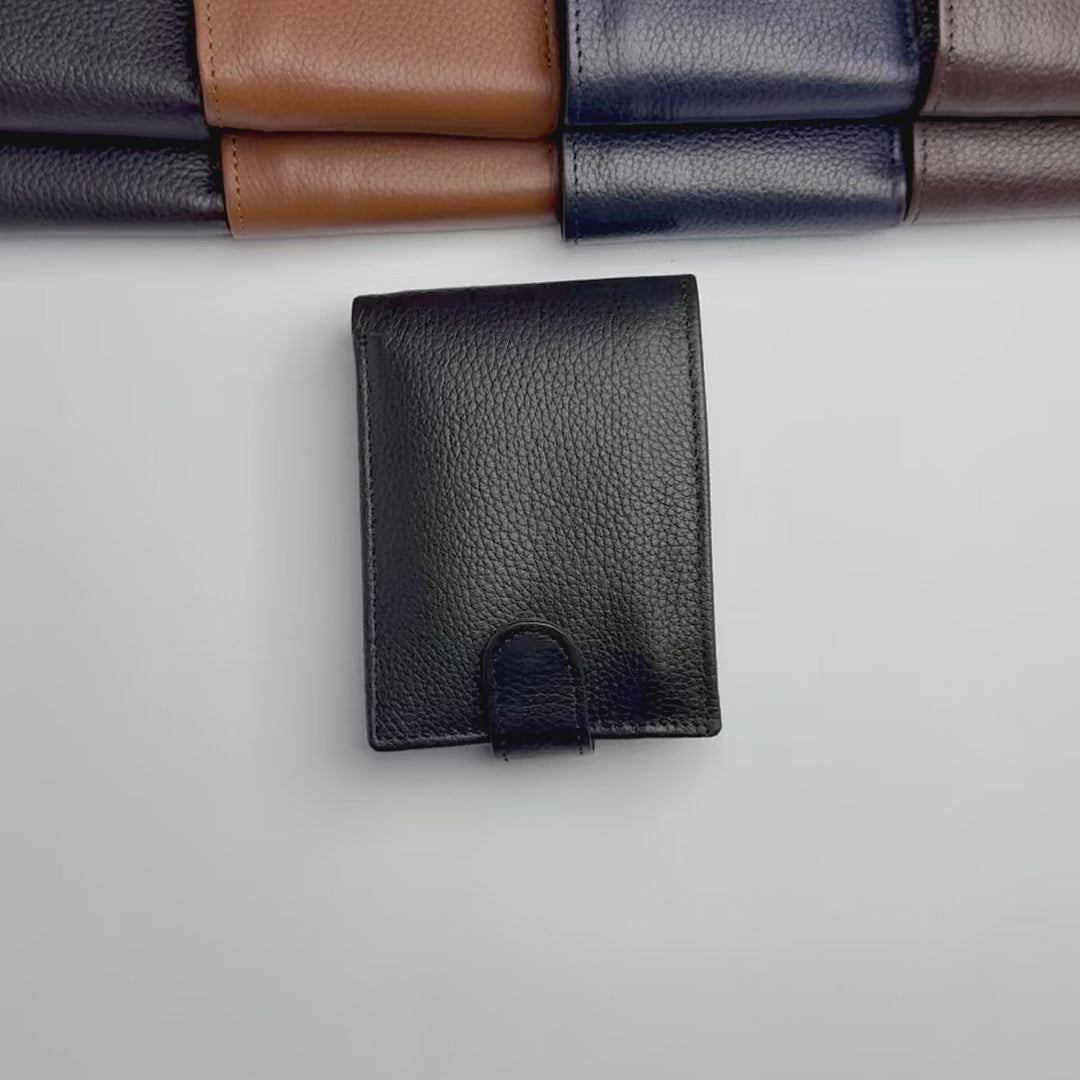 Urban Vault Cowhide Leather Button-Closure Wallet