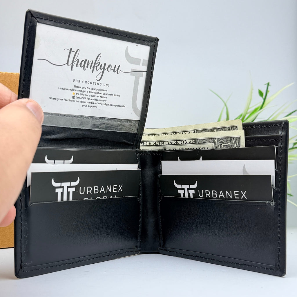 Slim Leather Credit Card Holder – Compact Bifold Wallet for Daily Use
